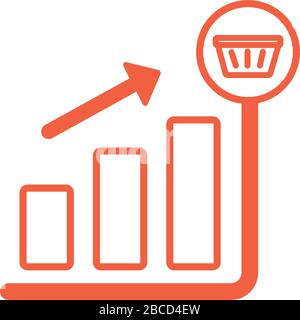 price hike arrow up in bars infographics line style Stock Vector