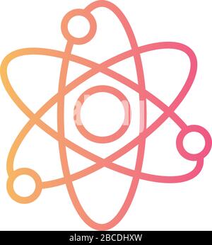 atom medical symbol linear gradient style icon Stock Vector