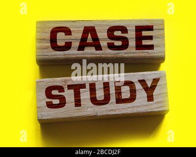 CASE STUDY written on wooden blocks. Business or coaching concept Stock Photo