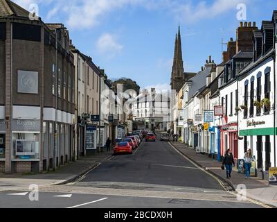 BIDEFORD, NORTH DEVON, ENGLAND, UK - MARCH 11 2020: General view of the High Street in this small historic harbour town on the River Torridge. Stock Photo