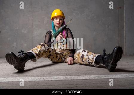 Female Construction Worker Stock Photo