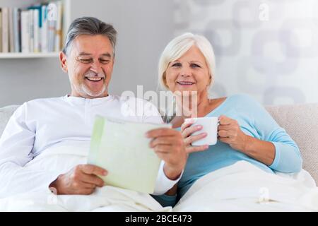 Senior couple at home Stock Photo