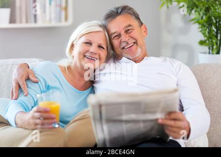 Senior couple at home Stock Photo