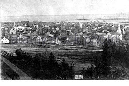 English View From The Algonquin Looking Westward Across Town And Harbour Ca 1910 Provincial Archives Of New Brunswick Number P23 7 Fran Ssais Vue De La Ville Et Du Havre Vers L Aoouest Partir