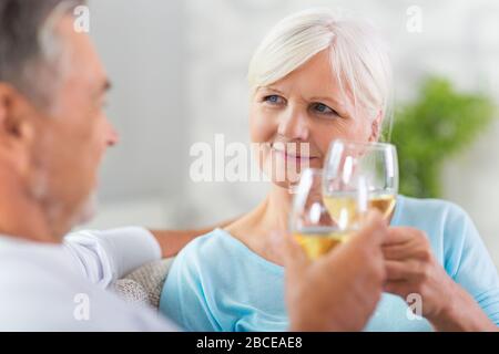 Senior couple relaxing at home Stock Photo