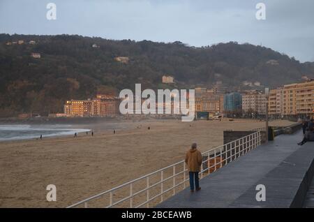 San Sebastian-Donostia im Baskenland, Spanien, an der Atlantik Küste Stock Photo