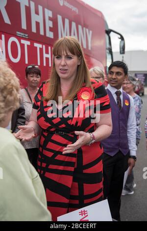 Angela Rayner, UK Labour Party new deputy leader and formally Shadow Secretary of State for Education, campaigning in Hartlepool with Mike Hill, Labour Party Candidate  28 May 2017. Stock Photo