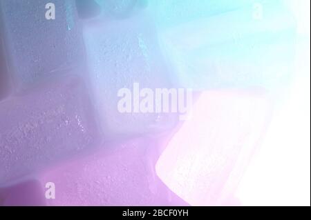 Bright colorful abstarct background of purple and blue ice cubes Stock Photo