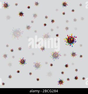 seamless pattern background Coronavirus COVID-19 . Virus bacteria Stock Vector