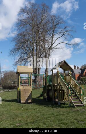 play ground on lockdown forbidden to play on while virus alert Stock Photo