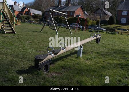 play ground on lockdown forbidden to play on while virus alert Stock Photo