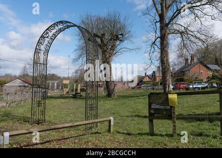 play ground on lockdown forbidden to play on while virus alert Stock Photo