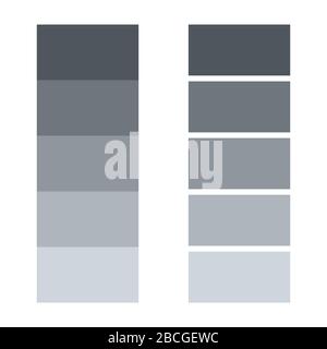 Mach bands. Optical illusion. Exaggerated the contrast between edges of the slightly differing shades of gray, as soon as they contact one another Stock Photo