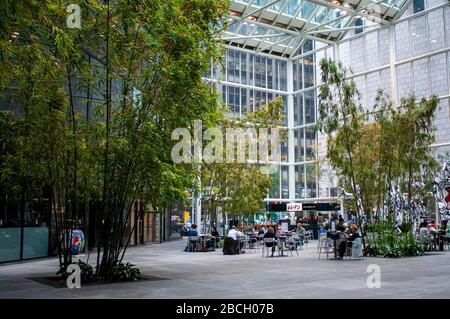 Obika Mozzarella Bar 590 Madison Avenue entrance on 56th Street inside the IBM Building in New York USA Stock Photo