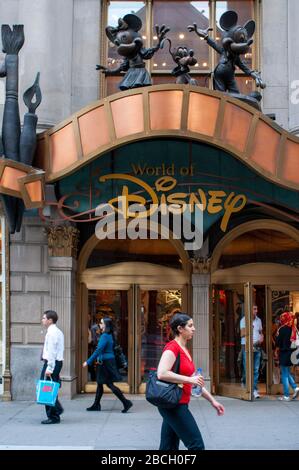 Disney store in New York, USA.  Disney Store's New York, NY location offers the latest in official Disney merchandise, including Disney toys, clothes Stock Photo