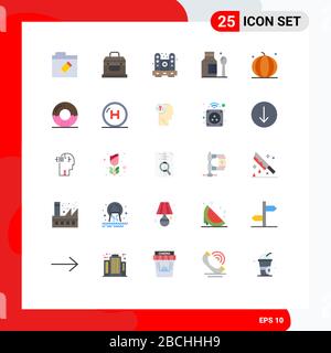 25 Creative Icons Modern Signs and Symbols of pumpkin, fruit, furniture, medical, healthcare Editable Vector Design Elements Stock Vector