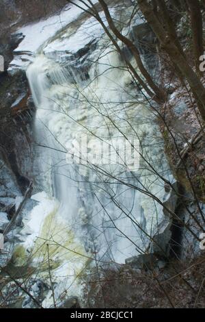 Brandywine Falls in Winter, Ohio Stock Photo