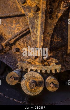 Historic gear mechanism in a mill. Stock Photo