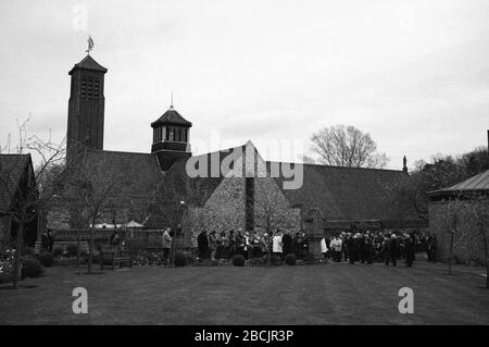 Pilgrims and visitors taking part in the Stations of the Cross walk at The Shrine of Our Lady of Walsingham on Good Friday to mark the story of Christ Stock Photo