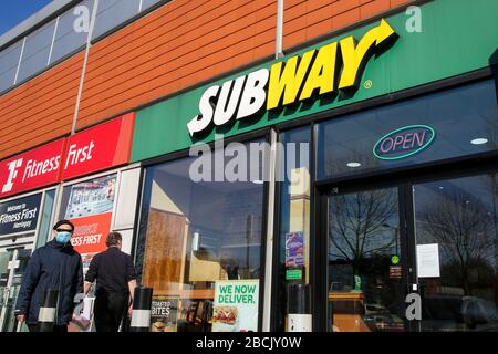 London, UK. 23rd Mar, 2020. Subway logo seen at one of their branches. Credit: Dinendra Haria/SOPA Images/ZUMA Wire/Alamy Live News Stock Photo
