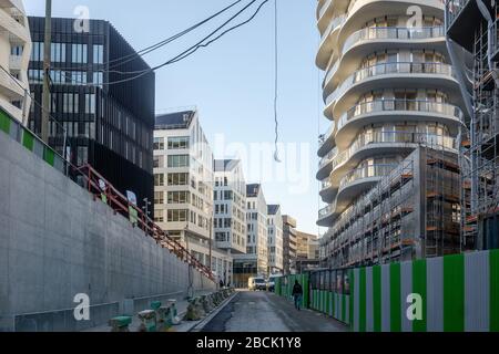 New Clichy Batignolles area in Paris 17 with new buildings and new urbanism Stock Photo