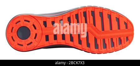 sneakers sole path isolated on white Stock Photo