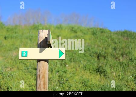 Panneau de randonnée. Sans inscription. Saint-Gervais-les-Bains. Haute-Savoie. France. Stock Photo
