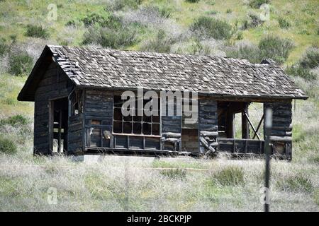 Old Log Home Stock Photo