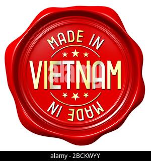 Red wax seal - made in Vietnam Stock Photo