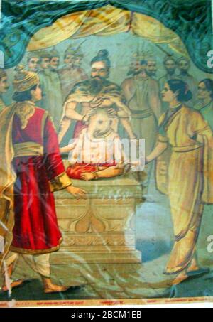 Raja Ravi Varma - Mahabharata - Birth Of Shakuntala Stock Photo - Alamy