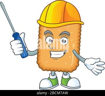 Smart automotive biscuit presented in mascot design style Stock Vector
