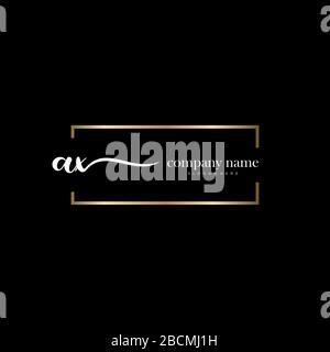 AX Initial Letter handwriting logo hand drawn template vector, logo for beauty, cosmetics, wedding, fashion and business Stock Vector