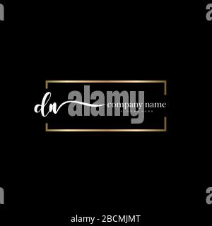 DN Initial Letter handwriting logo hand drawn template vector, logo for beauty, cosmetics, wedding, fashion and business Stock Vector