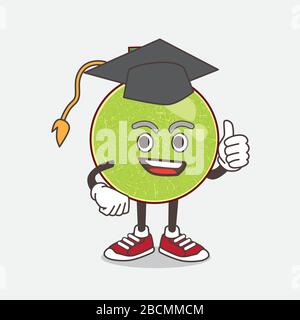 Green Cantaloupe Melon Mascot Character Vector Illustration Stock Vector