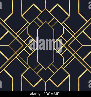 Abstract outline contour design in pattern style. Luxury art deco