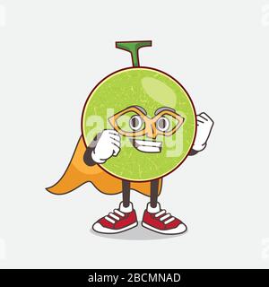 Green Cantaloupe Melon Mascot Character Vector Illustration Stock Vector