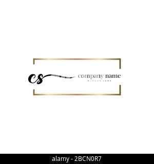 CS Initial Letter handwriting logo hand drawn template vector, logo for beauty, cosmetics, wedding, fashion and business Stock Vector