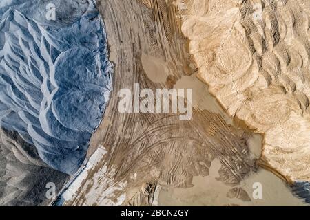 Sand mine, view from above Stock Photo