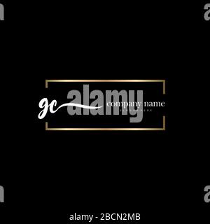 GC Initial Letter handwriting logo hand drawn template vector, logo for beauty, cosmetics, wedding, fashion and business Stock Vector