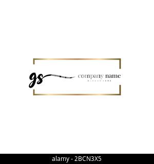 GS Initial Letter handwriting logo hand drawn template vector, logo for beauty, cosmetics, wedding, fashion and business Stock Vector
