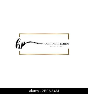 HP Initial Letter handwriting logo hand drawn template vector, logo for beauty, cosmetics, wedding, fashion and business Stock Vector