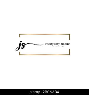 JS Initial Letter handwriting logo hand drawn template vector, logo for beauty, cosmetics, wedding, fashion and business Stock Vector