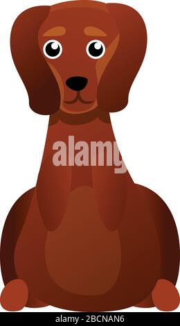 Cute dachshund icon. Cartoon of cute dachshund vector icon for web design isolated on white background Stock Vector