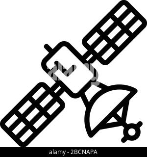 Digital station satellite icon, outline style Stock Vector
