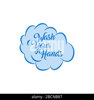 Wash Your Hands Calligraphy Hand Lettering Vector Stock Vector