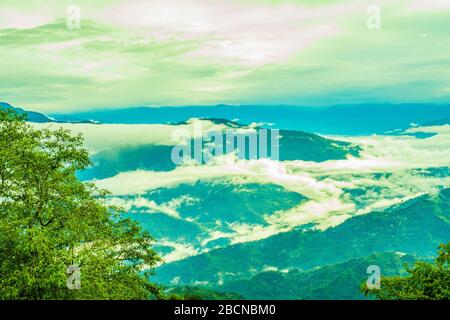 Darjeeling is a town in India's West Bengal state, in the Himalayan foothills. Once a summer resort for the British Raj elite Stock Photo