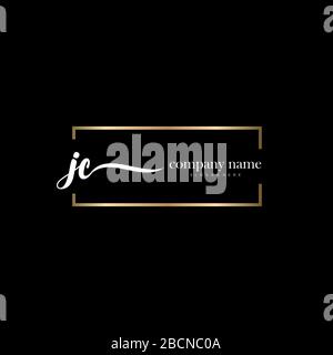 JC Initial Letter handwriting logo hand drawn template vector, logo for beauty, cosmetics, wedding, fashion and business Stock Vector