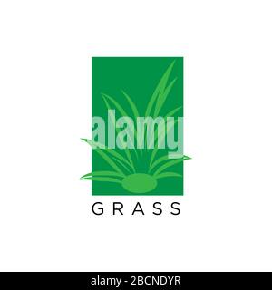 Grass logo design - modern design clean and simple Stock Vector