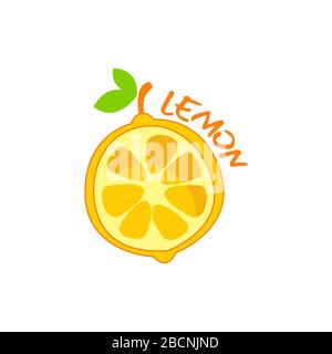 Lemon logo template vector fresh lemonade icon design Stock Vector