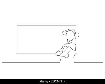School isolated line drawing, vector illustration design. Education collection. Stock Vector